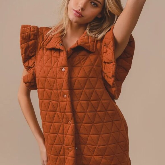 ✨NWT BiBi Quilting Knit Ruffle Sleeve Vest‎ - Picture 4 of 11